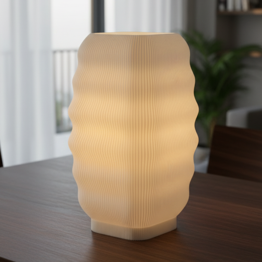 Lámpara de mesa, Misao, Lumiere. Lámpara impresión 3D. 